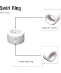 Ceramic swirl ring from Plasma Cutter Consumables Kit For PCM 500i And PT 31XL Torch 50 Piece Pro Grade Replacement Kit
