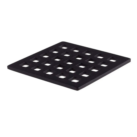 Three And Three Quarters Inch Square Shower Drain Grate Matte Black Stainless Steel Hair Catcher Drain Strainer For Bathrooms