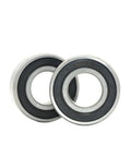 Two Premium Deep Groove Ball Bearing Set 17 By 35 By 10 mm Rubber Sealed Chromium Steel Bearings 20 Pieces 6003-2RS front view.