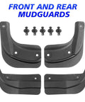 Tesla Model 3 Mud Flaps Set Of Four Front And Rear Splash Guards Custom Fit 2024 To 2026 with installation screws.