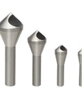 OCGIG 4-piece HSS countersink chamfer drill bit set for metal and wood, front view