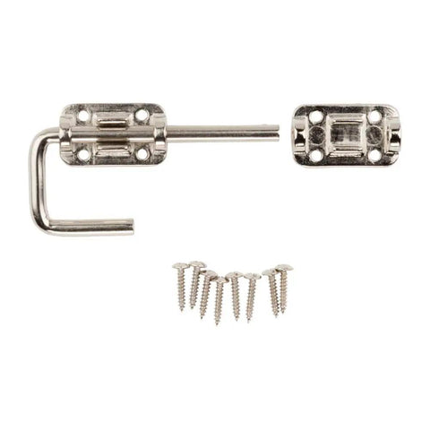 Beefy Heavy Duty Sliding Door Latch One And A Half Inch Nickel Finish Steel Surface Mount Security Latch For Interior And Exterior Doors Gates And Sheds Weather Resistant
