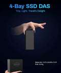 Image showing the Smooth As Butter 4 Bay NVMe SSD Enclosure Featuring 40Gbps Type C Connectivity with compact design.