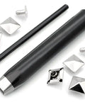 Dope Pyramid Rivet Setter Kit With Spike Rivet Tool For Leather And Denim, Includes Hole Punch Cutter And 20 Silver 10 mm Rivets