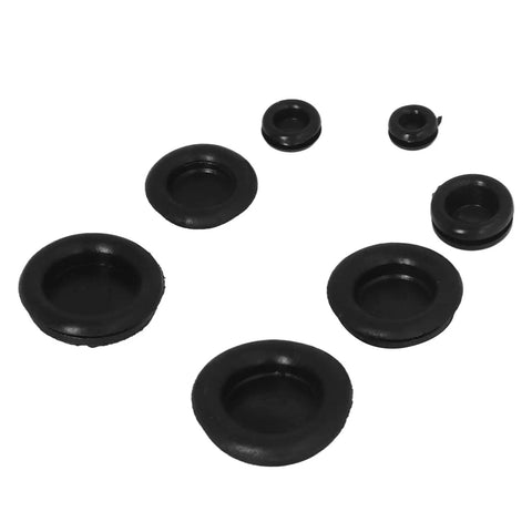 Pro Grade 170 Piece Rubber Grommet Kit With Durable O Ring Assortment For Automotive Wiring, Hydraulic And Pneumatic Systems, Includes 7mm To 25mm Sizes For Easy Fit, Versatile Sealing And Protection, black rubber grommets in assorted sizes