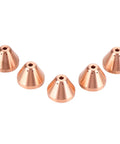 Precision Copper Plasma Cap For Thermal Dynamics Cutting Torch Consumables 5 Pack Heavy Duty Replacement Part showing five copper tips.
