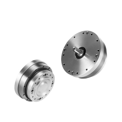 Compact Axial Input Harmonic Drive Reducer With 80 To 1 Ratio hooks straight into any common servo motor, showcasing compact design.