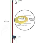 Diagram of SAE To O Ring Terminal Harness With 15A Fuse, 2 Pin Quick Disconnect Plug, 3.28 ft 10 AWG red black wires, dimensions shown