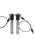 Badass Stainless Steel Ball Lock Pins With No Sweat Quick Release Button Handle Rock Solid Indexing Plungers, two pieces with pull loops.
