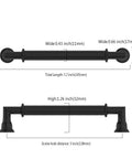 Detailed dimensions of Six Pack 5 Inch Matte Black Cabinet Handles for kitchen cabinets, modern satin black finish shown.