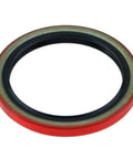 Close-up of a seal from Front Wheel Hub Bearing And Seal Kit For Chevy C1500 Suburban Express 1500 And C2500 Series Trucks 1988 To 2002 Includes Six Piece Front Wheel Hub Assembly WTA3 WS4739 High Quality Replacement.