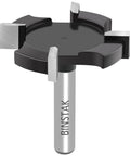 CNC Spoilboard Surfacing Router Bit, One Quarter Inch Shank, Pro Grade Extra Large One And One Half Inch Cutting Diameter, Slab Flattening And Planing Bit For Wood, Carbide Four Wing Cutter With Anti Kickback Design