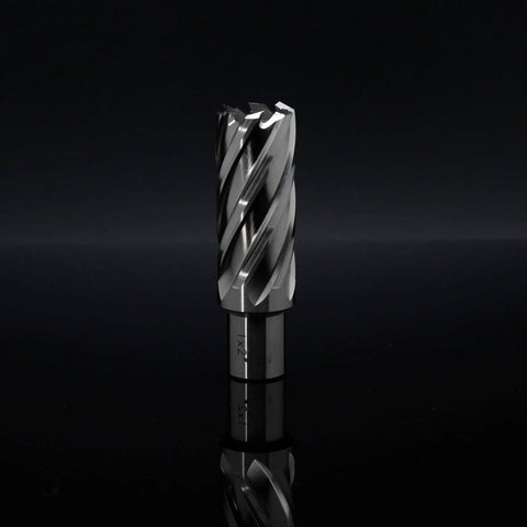 Oscarbide annular cutter, 1 in dia x 2 in depth, Weldon shank for magnetic drill press, shiny steel