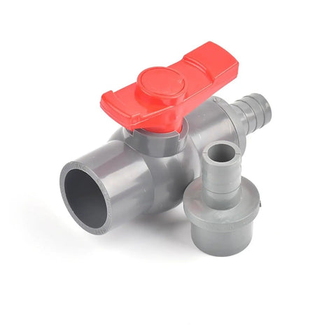 Heavy Duty PVC Ball Valve For Plumbing And Water Supply No Sweat Hookup Full Port Flow Control with red T Handle, 20mm size.