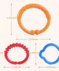 Different sized rings from Link To Go Baby Rings Toy Kit For Stroller Car Seat Crib Clip On Play Mat Early Education Set