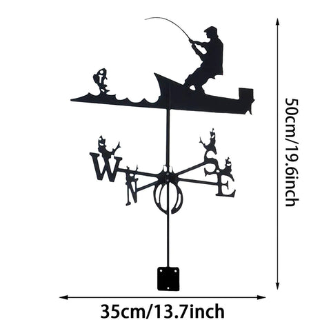 Weather Vane Roof Mount Kit For Outdoor Decor, Wind Direction Indicator With Stand, Barnyard Yard Ornament For Farmhouse Backyard, Lawn Decor For Garage Or Patio, Easy Install And Weatherproof