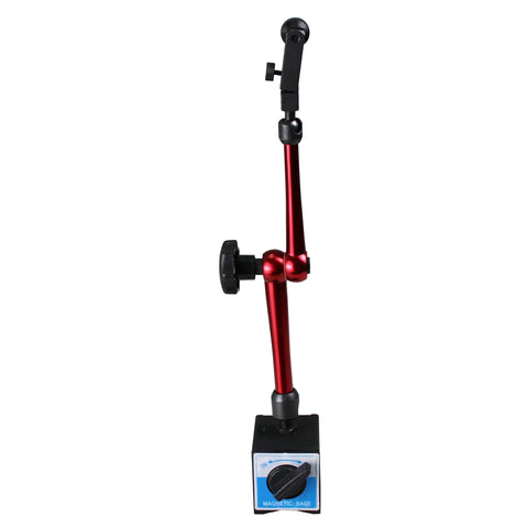 Amazon red 14-inch metal test-indicator stand with adjustable clamp and magnetic base