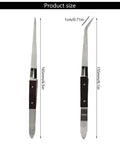 Grab These Auto Closing Soldering Tweezers For Jewelry Repair And Precision Welding Tasks Made Easy With Super Tight Grip Clamps That Hold Small Metal Parts Securely While You Work On Electronics Without A Sweat Or Slip Ups displayed with size measurements of 165mm and 155mm.
