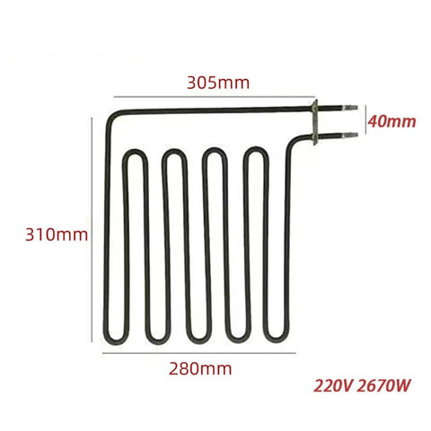 Heavy Duty Instant Hot Electric Air Heater 220V 2670W Sauna Heating Element, stainless steel coil dimensions 305mm x 310mm.