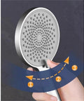 Handheld showerhead from the Top Shelf Bathroom Handheld Shower Set With Surface Mounted Faucet And Rust Proof 304 Stainless Steel Body Featuring Solid Copper Core.