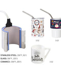3 Oz Straight Tumbler Heat Press Attachment for Sublimation Stainless Steel Mini Skinny Tumblers with mugs and cups