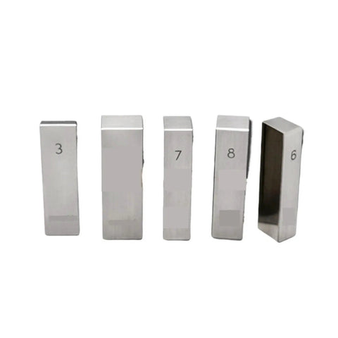 Set of five precision steel block gauges with numbers for Beefy Precision Steel Measuring Block Gauge For Lathe Tools, Micrometer Adjustable, Slot And Opening Checker, Leveling Machining Tool For Engineering, Manufacturing And Construction
