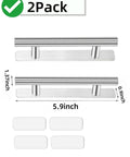 Two Pack Self Adhesive Drawer Handles Made From Corrosion Resistant Aluminum Alloy No Drilling Required Cabinet Pulls silver