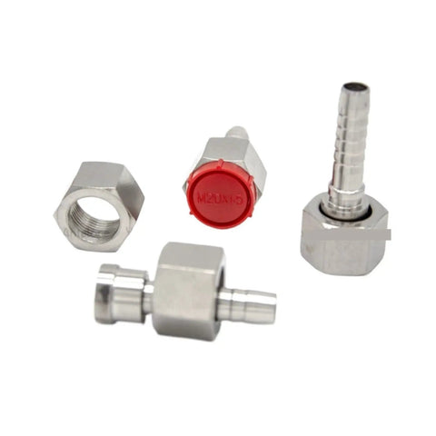 304 Stainless Steel Imperial C Fittings Flat Crimp Hose Fittings With Female Thread For Oil Hose Thirty Eight Inch To One Point Five Inch C Degree 29611 Heavy Duty Industrial Grade, M20x1.5 fitting set