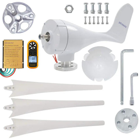 400W Wind Turbine Generator For Home Power, 3 Blade Windmill components, Horizontal Shaft Setup, Eco Wind Solar Hybrid System