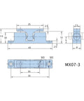 Technical drawing of Secure Sturdy Zinc Alloy Toggle Draw Latch For Wardrobes Cabinets And Furniture Security Hasp dimensions.
