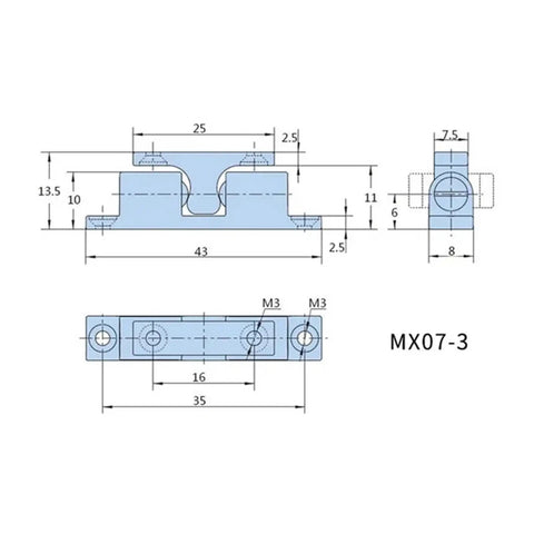 Technical drawing of Secure Sturdy Zinc Alloy Toggle Draw Latch For Wardrobes Cabinets And Furniture Security Hasp dimensions.