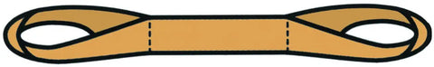 Rock Solid Heavy Duty Nylon Twisted Eye And Eye Web Sling With Wrapped Body, Double Ply Build, 3200 Lb Vertical Load Capacity, 20 Feet X 1 Inch Wide Vibrant Yellow Strap For Heavy Lifts On Any Job Site