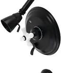 Restoration Single Handle Pressure Balanced Tub And Shower Faucet In Matte Black For Wall Mount Install Durable Brass Construction