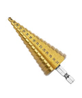 Step Drill Bit Set 4-32mm HSS Titanium Coated Quick Change Cone Bit With One Quarter Inch Hex Shank For Metal Plastic Wood