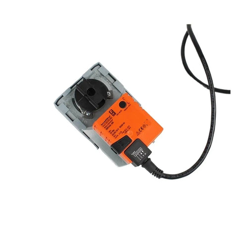 Compact Damper Actuator AC DC 24 Volt 20 Nm Torque Valve Controller top view with cable, designed for HVAC control.