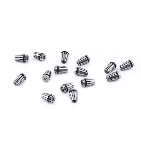 ER11 Collet Set For CNC Engraving And Milling Lathe Tooling Kit 15 Piece Spring Collet Set With 1mm To 7mm And 1 Eighth Inch And 1 Quarter Inch Sizes Pro Grade 65Mn Steel For Precision Tooling