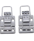 Lever Latch Set For Chest Boxes And Suitcases, Chrome Plated Silver Finish Draw Latch Catch, Two Pack, front view