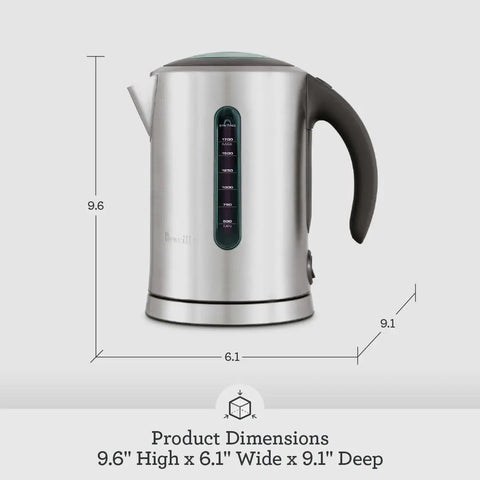 Soft Top Pure Hot Water Kettle With Easy Pour, Soft Grip Handle, 7 Cup Capacity, Brushed Stainless Steel, Dual Water Windows