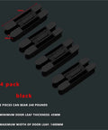 Concealed Door Hinges Set Of 4 Invisible Secret Hinges With Hidden Three Dimensional Cross Adjustable Mechanism, black color