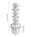 Space Saving 6 Tier Hydroponic Grow Tower Kit With 30 Planting Sites And Water Pump Self Watering Vertical Garden For Lettuce Herbs
