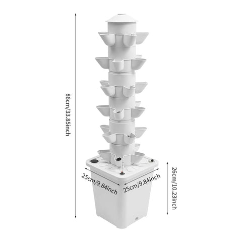 Space Saving 6 Tier Hydroponic Grow Tower Kit With 30 Planting Sites And Water Pump Self Watering Vertical Garden For Lettuce Herbs