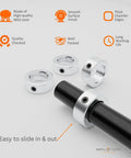 Built To Last Half Inch Bore Solid Carbon Steel Shaft Collars Zinc Plated 4 Pack Heavy Duty Set with smooth finish and chamfered edges
