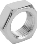 Beefy Chrome Steel Jam Nut 11/16 Inch 18 RH Fine Thread Right Hand Lock Nut For Heim Joints Rod Ends Tie Rod Ends Clevis Fittings Suspension Hardware Heavy Duty Secure Fit, chrome hex nut close-up