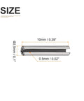 Slotted Roll Pin 2.5mm X 10mm 20 Pack 304 Stainless Steel Silver, side view showing dimensions, ideal for home workshop projects.