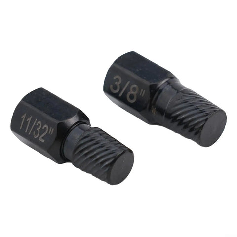 Rock Solid 10 Piece Screw Extractor Set for Stripped Bolts and Broken Fasteners with Left Hand Drill Bits to Pop Out Rusted Stuck Hardware Like A Boss Fast. 3/8 and 11/32 extractors