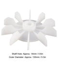 Air Compressor Fan Blade Replacement 14mm D Shaft For Direct On Line Motors, plastic, 135mm OD view