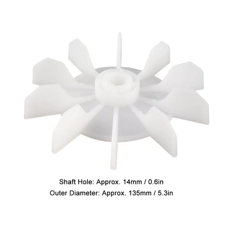 Air Compressor Fan Blade Replacement 14mm D Shaft For Direct On Line Motors, plastic, 135mm OD view