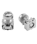 Heavy Duty M5 Cage Nuts And 20 Millimeter Rack Screws With Washers For Server Cabinet Builds. Zinc plated steel fasteners.