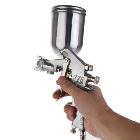 F75 Pneumatic Paint Sprayer With 1 5mm Nozzle, hand-held tool with 400cc cup, ideal for auto body work and furniture polish.