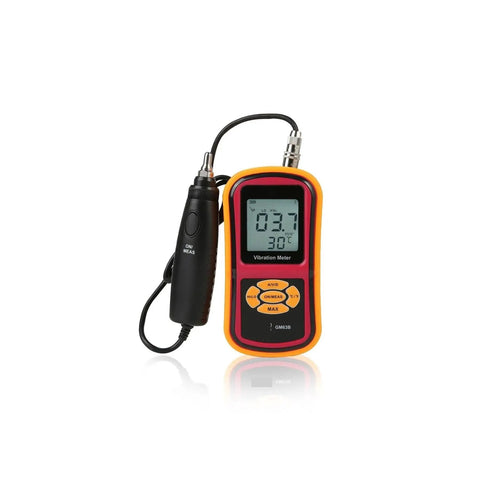 Built-In Probe Vibration Meter With One-Hand Operation For Motors Pumps And Fans Measures Acceleration Velocity And Displacement With No-Fuss Real-Time Readouts On A Large Backlit LCD For Quick Industrial Maintenance And Vibration Analysis, handheld